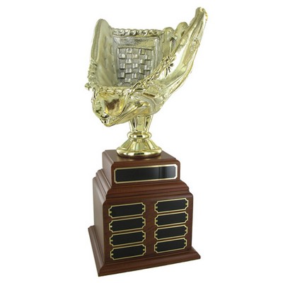 18½" Gold Baseball Glove Perpetual Trophy