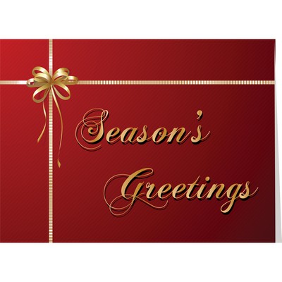 Gold Wrap on Red Gift Greeting Card