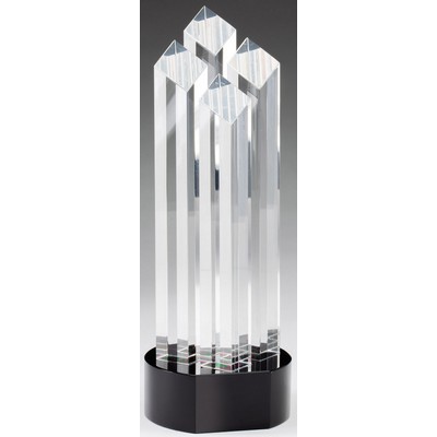 Rising 4 Diamond Crystal Tower Award - 10 3/4'' H