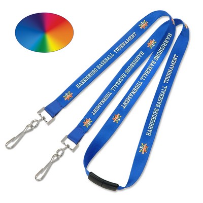 RUSH 3/8" Custom Dye-Sublimated Event Lanyards with 2 Hooks