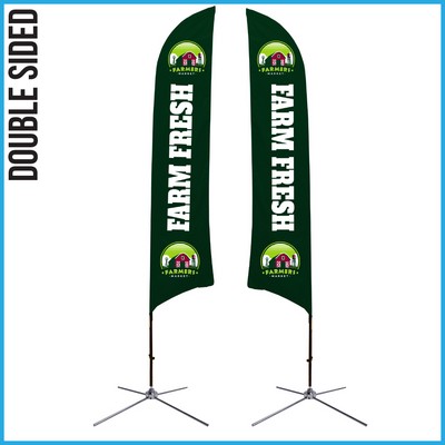 16.5' Shark Flag - Double-Sided W/Chrome X Base (X-Large) - Made in the USA