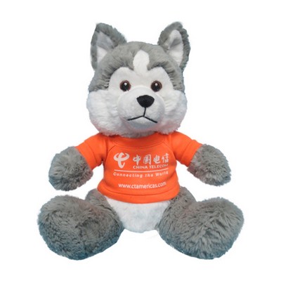 10" Bailey Husky Dog Stuffed Animal w/ T-shirt (10")