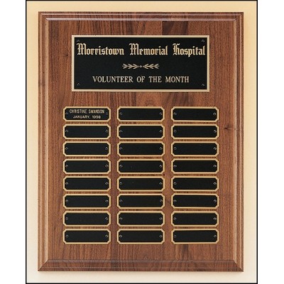 Solid American Walnut Perpetual Plaque w/2 Plate Combinations(12"x15")