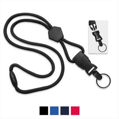 1/4" Polyester Lanyard with Diamond Slider and Quick Release (Split Ring)