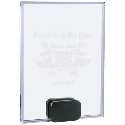 Crystal Rectangle with Black Crystal Base (6" x 8")