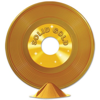 Gold Plastic Record Centerpiece