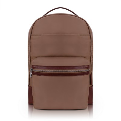 PARKER | 15" Khaki Nylon Dual-Compartment Laptop Backpack | McKleinUSA