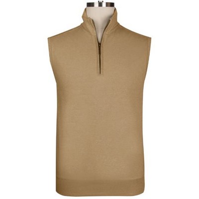 Bermuda Sands® Men's "Galaxy" Heather Cotton Blend Quarter Zip Vest