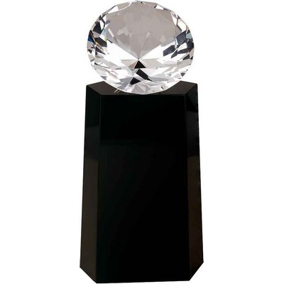 Black Towering Diamond Crystal Award, 7 3/4"