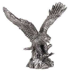 Antique Metallic Silver Eagle Resin