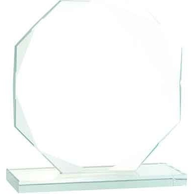 6 1/2" Octagon Jade Glass Award