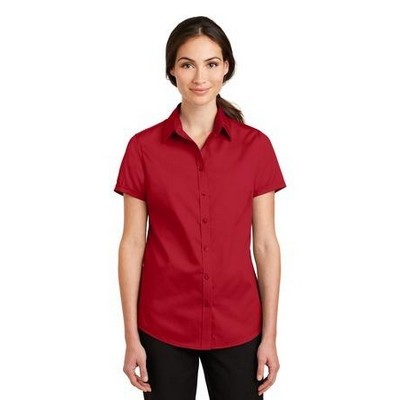 Port Authority® SuperPro™ Short Sleeve Ladies Twill Shirt