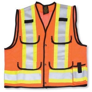 Poly/Cotton Orange Mesh Supervisor Safety Vest