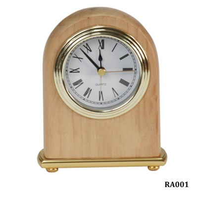 Red Alder Arch Desk Clock, 4"W x 5"H