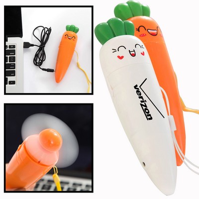 Carrot Rechargeable Fan w/Lanyard (Shorter Prod Time)