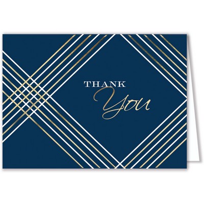 Thank You Greeting Card - Blue Geometric