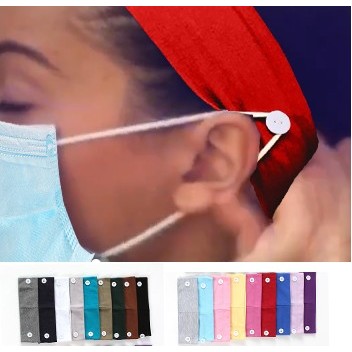 Headband with button for wear face mask