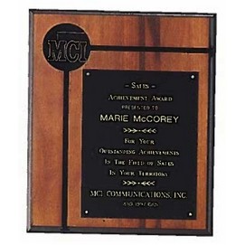 Airflyte® Furniture Finish American Walnut Perpetual Plaque w/2.5" Brass Disc (8"x 10.5")