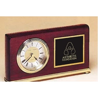 Airflyte® Rosewood Piano-Finish Clock w/Diamond-Spun Dial & Three Hand Movement