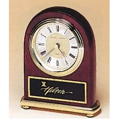 Airflyte® Rosewood Piano-Finish Clock w/Diamond-Spun Dial & Three Hand Movement