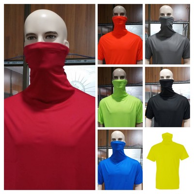 Adult 100% Polyester S/S Tee w/Attached Gaiter