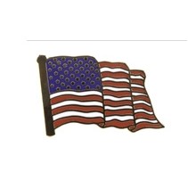 Waving USA Flag Stock Pin (1" x 0.75")