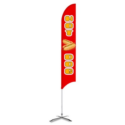 Hot Dog Pre Printed 15' G7 Feather Flag Red