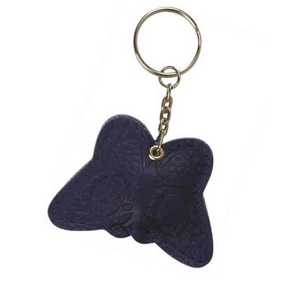 Butterfly PU Leather LED Keychain