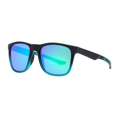 Sunglasses - Green Mirror Lenses - Black Frames