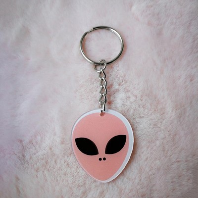 Alien Shaped Keychain Acrylic Key Ring For Souvenir- Two Sides Printing