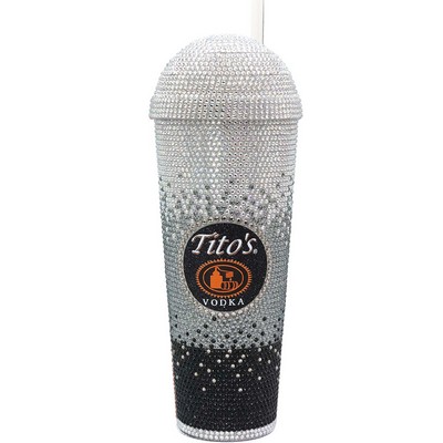 24 Oz. Domed Rhinestone Emblazoned Tumbler