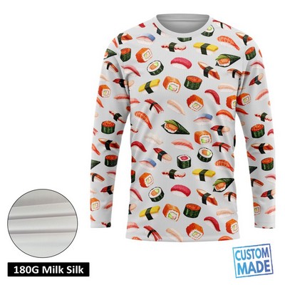 Unisex and Kids' Full Sublimation 180G Silk-Feel Long Sleeve T-Shirt