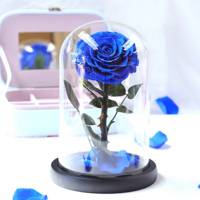 Preserved Real Rose Handmade Eternal Rose in Glass Dome