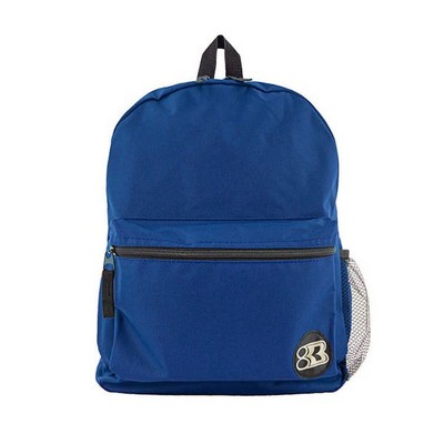 16 Basic Backpacks - Navy Blue, Mesh Pocket (Case of 12)