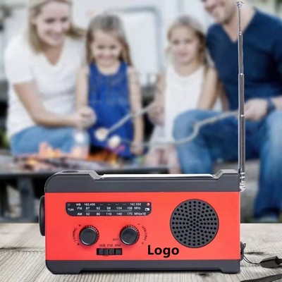 NOAA Emergency Weather Radio Portable Power Bank with Solar Charging Hand Crank