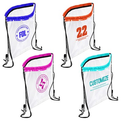 Transparent PVC Drawstring Backpack