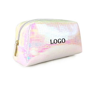 Snakeskin Pattern Laser Makeup Bag