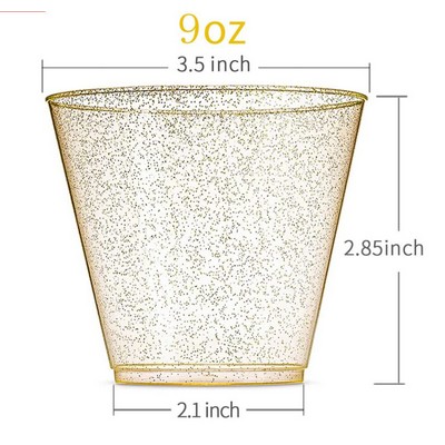 9 Oz. Disposable Glitter Plastic Cups