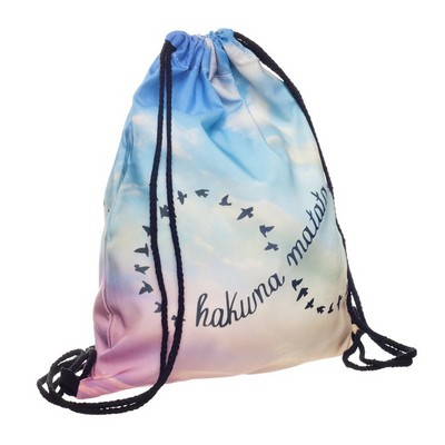 High-Capacity Shopping Polyester Drawstring Backpack