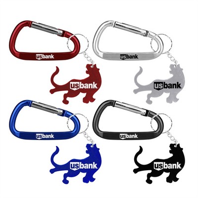 Tiger Shape Bottle Opener Key Chain with Carabiner