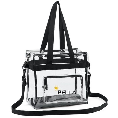 Clear Tote Bag with Handles & Adjustable Strap