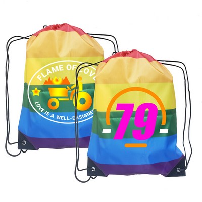 Rainbow Drawstring Backpack