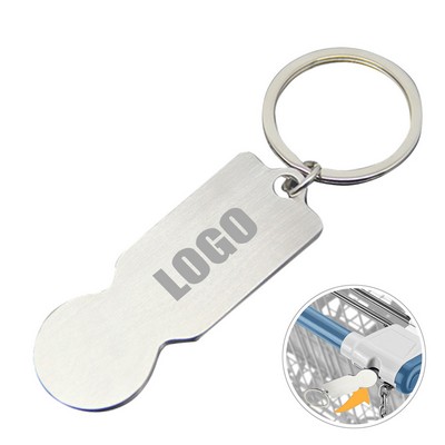 Metal Shopping Cart Coin Trolley Token Key Ring