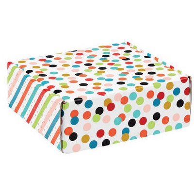 Dots & Stripes Corrugated Mailer Box (9"x9"x4")