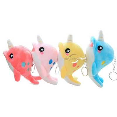 2.5" Plush Keychain Simulation Key Tag - Dolphin