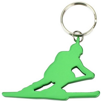 Ski Man Bottle Opener Keychain