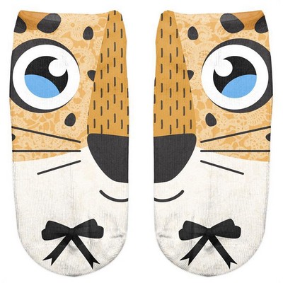 Spoof Low Cut Knitted Athletic Socks - Leopard