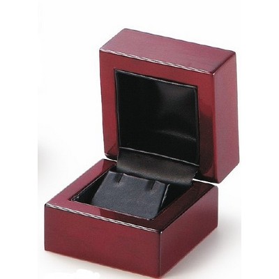 Mahogany Wood Stud Earring Box