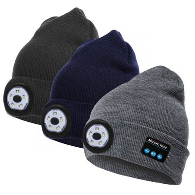 LED Light Wireless Headphone Beanie Hat