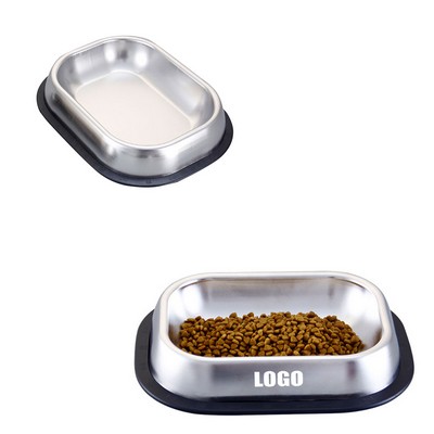 Big Rectangle Metal Pet Food Bowl